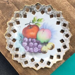 Fruit plate with gold trim vintage